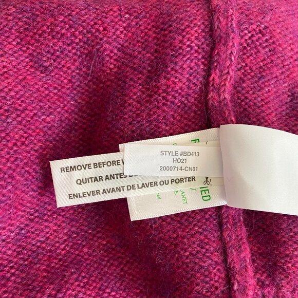 J Crew Relaxed Saddle Sleeve Crewneck Sweater - Heather Fuchsia - NWOT - S - Picture 11 of 15